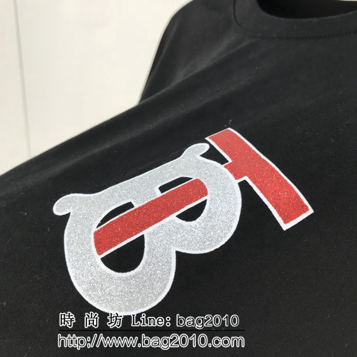 BURBERRY巴寶莉 19ss 限時24小時 BBR x Riccardo Tisci 限量專屬標識 黑色短袖T恤 男女同款 ydi1794